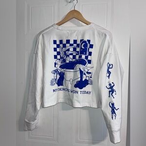 MY DEMONS WON TODAY CROPPED LONG SLEEVE TEE - OCTOPIED MIND SIZE LARGE